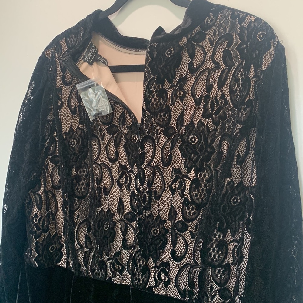 For ever 21 velvet lace dress plus size 3X whimsigoth, Fariy, goth holiday - Picture 4 of 6
